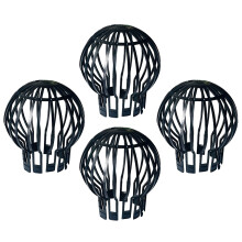 4Pcs Round Drain Filter Cover Plastic Water Tube Strainer Cover Black