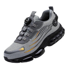 (37, Grey) Steel Toe Safety Shoes for Men Lightweight Breathable Anti-slip Work Sneakers for Industrial Construction Outdoor