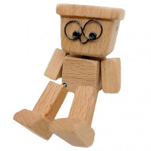 (C) Handmade Shaking Wooden Man Figurine for Car Desk Office Decor Cute Leg Shaking Toy Gift for Friends