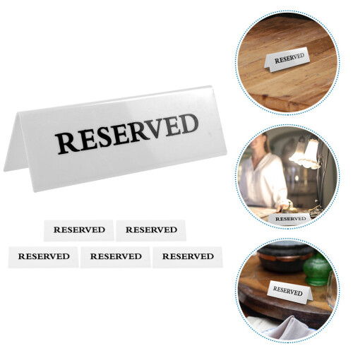 6Pcs Durable Acrylic Reserved Table Signs for Restaurant Event Decor 2