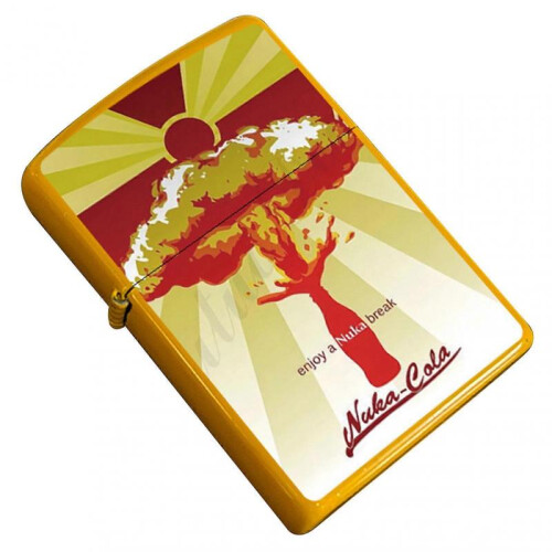 (6) Fallout Themed Lighter Windproof Butane Refillable Cool Retro Card Lighter for Men Fans Great Dad Present Idea