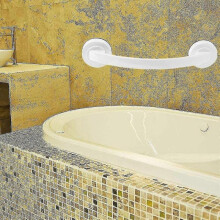 (White) Bath Handle Suction Cup Handrail Bathroom Grip Tub Shower Bar Rail