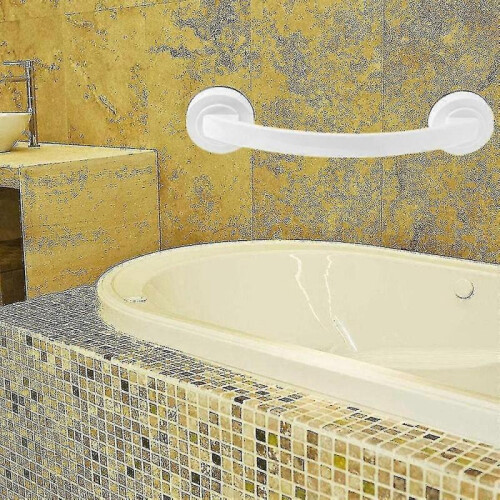 (White) Bath Handle Suction Cup Handrail Bathroom Grip Tub Shower Bar Rail