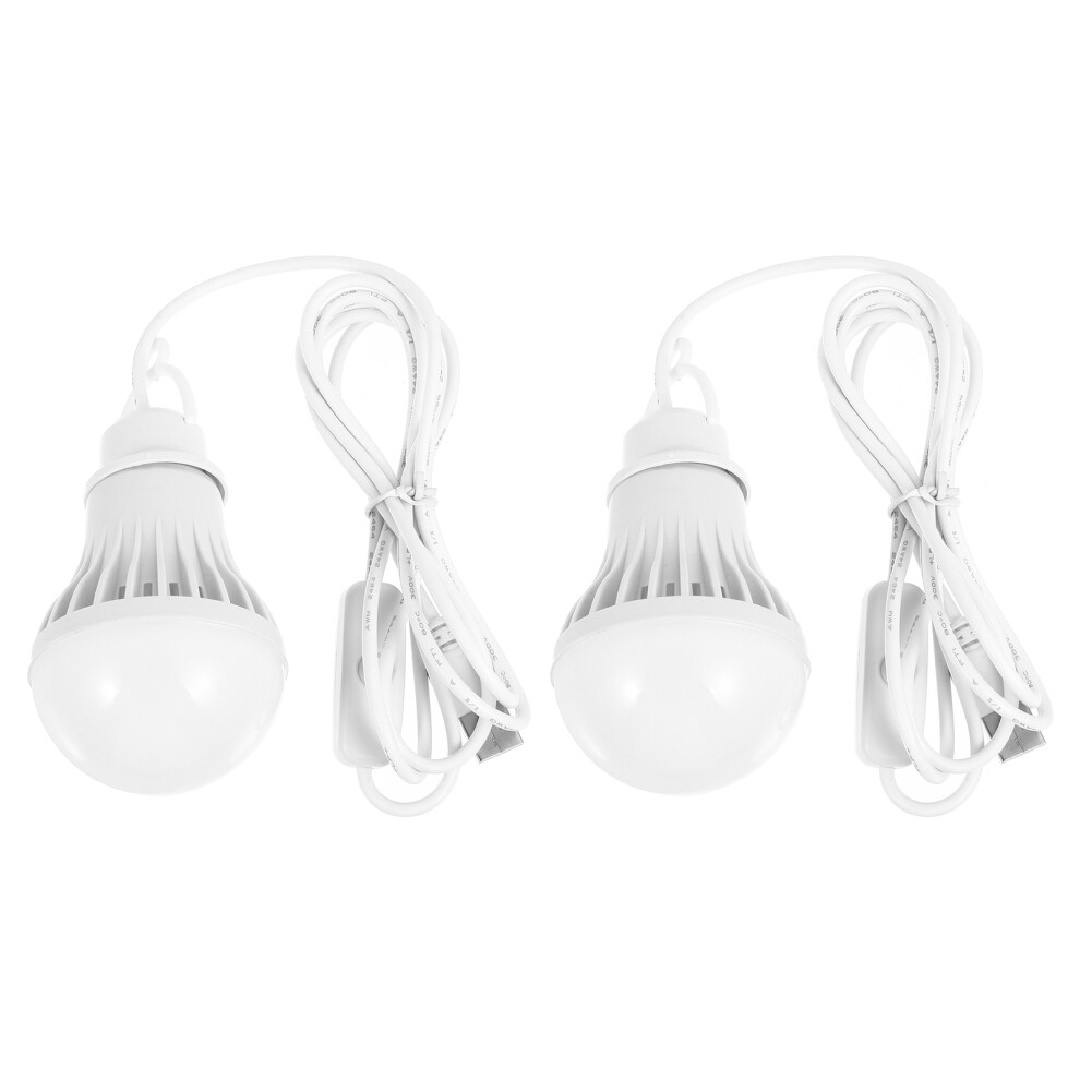 2pcs Usb Light Bulb Rubber Power Bank Tent Travel White-image-OPC-PJFP9VX-NEW