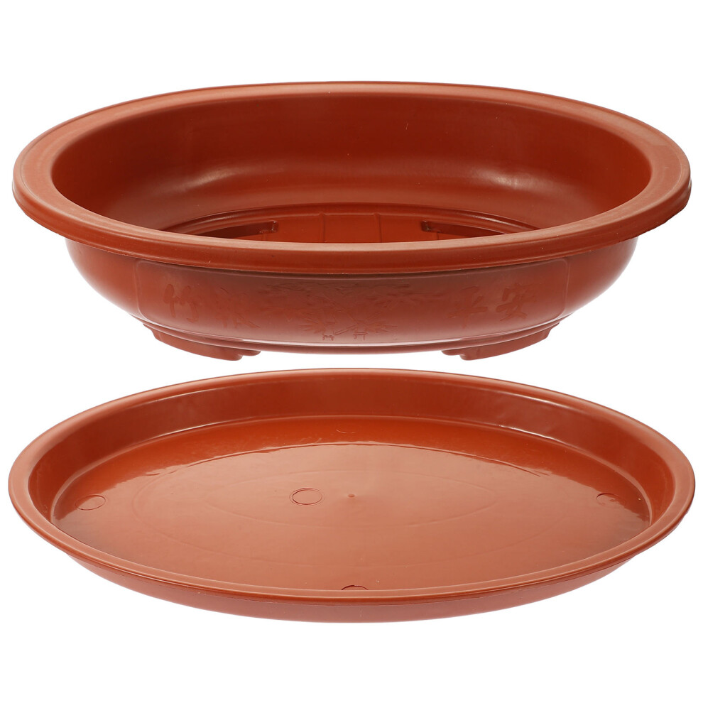 Oval Flower Pot Pots for Plants with Drainage Bonsai Tree Planter-image-OPC-PJFPDKC-NEW