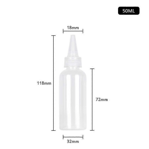 (50ml) 30pcs Plastic Squeeze Dropper Bottle 5-250ml Transparent Sharp-mouth Plastic Squeezable Sub-bottled Split
