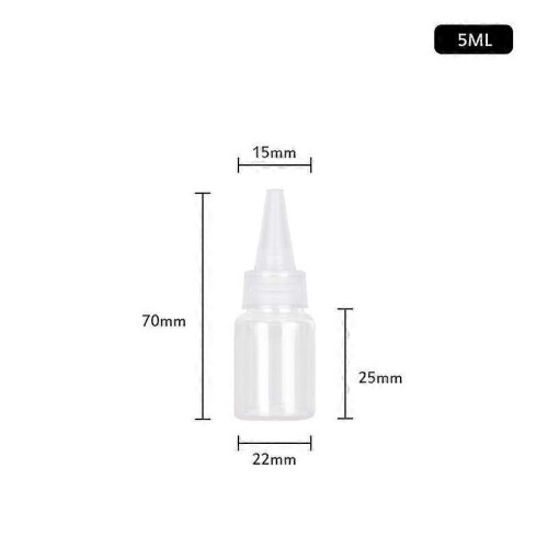 (5ml) 30pcs Plastic Squeeze Dropper Bottle 5-250ml Transparent Sharp-mouth Plastic Squeezable Sub-bottled Split
