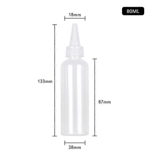 (80ml) 30pcs Plastic Squeeze Dropper Bottle 5-250ml Transparent Sharp-mouth Plastic Squeezable Sub-bottled Split