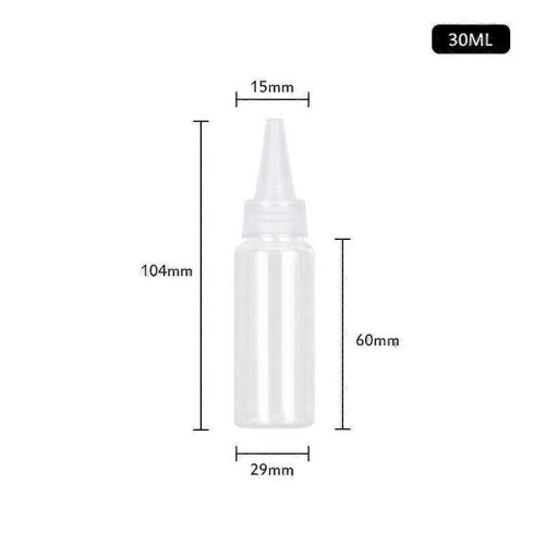 (30ml) 30pcs Plastic Squeeze Dropper Bottle 5-250ml Transparent Sharp-mouth Plastic Squeezable Sub-bottled Split