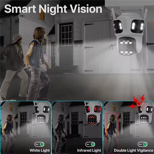 Three Lens PTZ IP Camera Outdoor 6K HD Three Screen WiFi Auto Tracking 1
