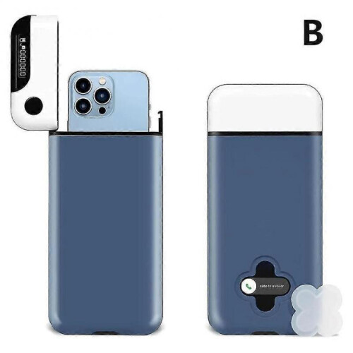 (blue) Cell Phone Lock Box with Timer, Help to Be Self-Discipline and Focusl