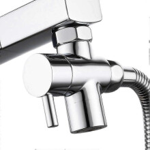 (silver) Brass Sink Valve Diverter Faucet Splitter, Faucet Adapter 3 Way Faucet Diverter Valve, Chrome  x