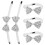 5Pcs Sparkly Silver Bow Ties for Boys Kids Party and Stage Performance 1