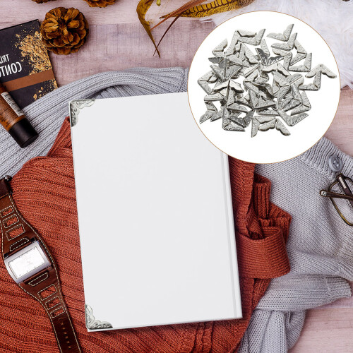 40Pcs Thick Silver Metal Photo Corners Book Corner Guards for Home Use 2