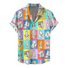 (4XL, A) Mens Button Down Shirts Funny Printed Hawaiian Beach Tops Novelty Ugly Gag Gift e