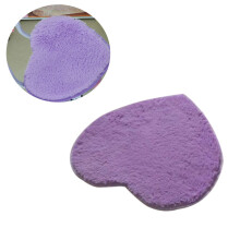 Violet Heart Floor Mat Fluffy Soft Rug Cozy Bedroom Carpet