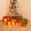Living And Home (Red+Gold) 4Pcs Christmas Gift Box Decorations with LED String Lights 4