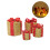 Living And Home (Red+Gold) 4Pcs Christmas Gift Box Decorations with LED String Lights 6
