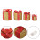 Living And Home (Red+Gold) 4Pcs Christmas Gift Box Decorations with LED String Lights 7