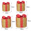 Living And Home (Red+Gold) 4Pcs Christmas Gift Box Decorations with LED String Lights 8