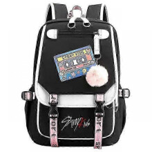 (46cmX29cmX16cm, 07) New Stray Kids Girls Boys USB Backpacks Anime School Book Bags Teenager Canvas Backpack For Women Backpacks  x
