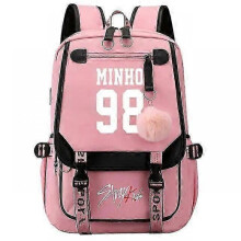 (46cmX29cmX16cm, 23) New Stray Kids Girls Boys USB Backpacks Anime School Book Bags Teenager Canvas Backpack For Women Backpacks  x