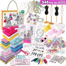 (style4) Fashion Design Kit For Girls  - Creativity Diy Arts & Crafts Kit Sewing Kit For Kids Learning Toys