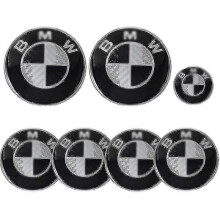 Car Emblem 7 Parts for Bm-w 82mm Emblem Bonnet And Trunk And Emblem 68mm Hubcaps And 45mm Steering Wheel Emblem