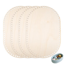 Oval Celtic Basket Base for Crocheting - Wooden 30 cm x 20 cm, Pack of 4, DIY Handbag & Basket Bases, Weaving Crafts