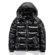 (M) Shiny Down Jacket Men Women Winter Jacket Stand-up Tie Hood Down Jacket