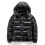 (L) Shiny Down Jacket Men Women Winter Jacket Stand-up Tie Hood Down Jacket 1