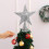 Living And Home (Silver, M) Wrought Iron Christmas Tree Topper Star Ornament Home Decor 3
