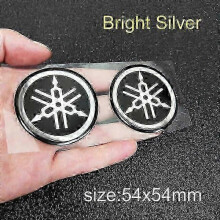 (Bright silver 5.4cm) 3d Yamaha Stickers Emblem Logo Decal Gold White Black Stickervehicle Wraps  x