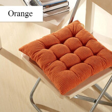 (Orange)Removable Seat Pad Thick Soft Corduroy Cushion Pad Seat Chair Patio Home Sofa