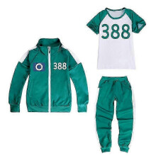 (170cm, No.388) Squid Game 2 Player Cosplay Costume Tracksuit Complete Clothing Set e
