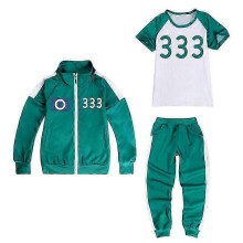 (120cm, No.333) Squid Game 2 Player Cosplay Costume Tracksuit Complete Clothing Set e