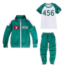 (160cm, 456) Squid Game 2 Player Cosplay Costume Tracksuit Complete Clothing Set e