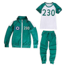 (110cm, No.230) Squid Game 2 Player Cosplay Costume Tracksuit Complete Clothing Set e