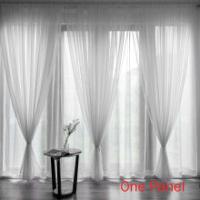 (White, 200*270cm/78.7*106.3in) Elegant Sheer Solid Panel Window Curtain All Sizes All 1 Panel Colors
