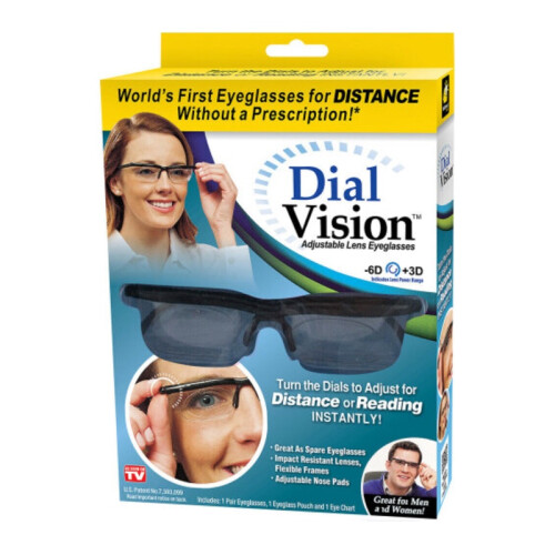Dial Vision Adjustable Lens Eyes Glassses Focus Reading Universal Driving Tv 2