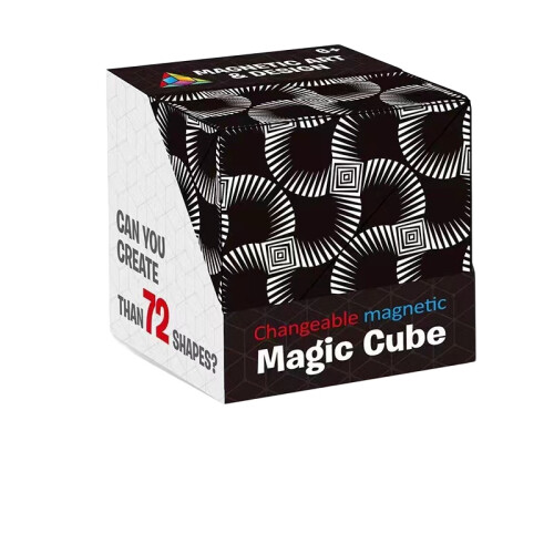 (Style B) Changeable Magic Magnetic Cube 3d Flip Puzzle Toys Ink Ocean Gifts Pattern Kids
