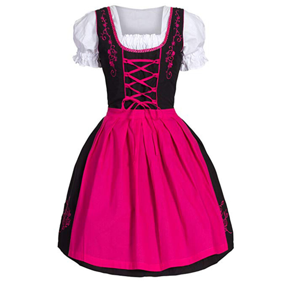 (Rosered,3Xl)Vestido AlemáN BáVaro Dirndl Disfraz Juegos Con Disfraces Festival Traje De Camarero Oktoberfest-image