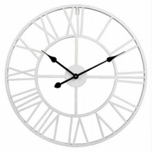 (White,40cm)Retro Eisen Wanduhr Deko Zeiger Zuhause Outdoor Gewerbe Räume Verkleiden