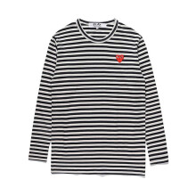 (Black, M) Comme Garcons Des Cdg Play Little Red Heart Cotton Long Sleeve Fashion T Shirts