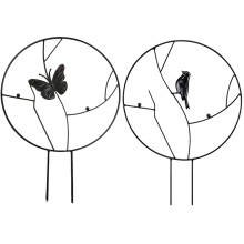 2Pcs Metal Plant Support Rack Black for Climbing Plants and Garden Use