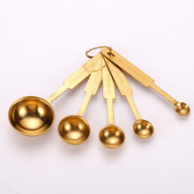 (FivePiece Gold) Steel Premium Stainless Measuring Spoon Set For Home Baking Lovers And Coffee