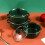 3Pcs Green Enamel Mini Stew Pot Set Kitchen Dutch Oven Ramen Soup Pot 4