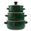 3Pcs Green Enamel Mini Stew Pot Set Kitchen Dutch Oven Ramen Soup Pot 1