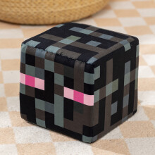 (Black Square, 30cm) Minecraft Plush Block Pillow With Sponge Core For Colorful Doll Design Block