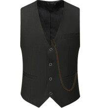 (Black, XXL) Great Gatsby The Waistcoat Slim Fitting Outfit Groomsman Breasted Outfit Single